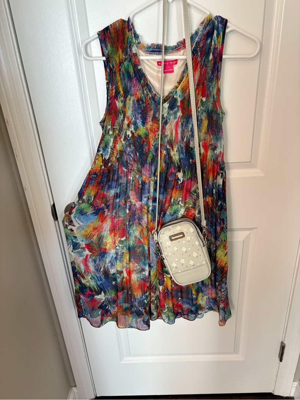 Sunny Leigh Multicolor Brushstroke Midi Dress